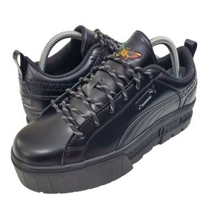 New Puma X Dua Lipa Mayze Flutur leather platform black sneakers
